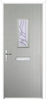 1 Square Abstract Composite Front Door in Agate Grey