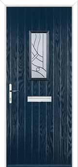 1 Square Abstract Composite Front Door in Dark Blue