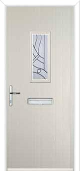 1 Square Abstract Composite Front Door in Cream