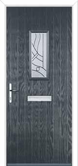 1 Square Abstract Composite Front Door in Anthracite Grey