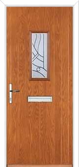 1 Square Abstract Composite Front Door in Oak