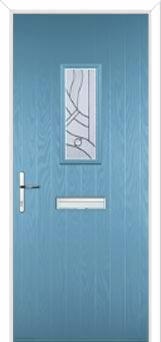 1 Square Abstract Composite Front Door in Pastel Blue