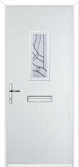 1 Square Abstract Composite Front Door in White