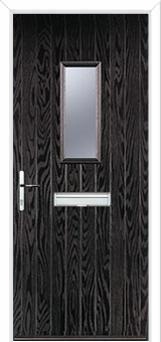 1 Square Composite Front Door in Black Brown