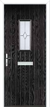 1 Square Classic Composite Front Door in Black Brown