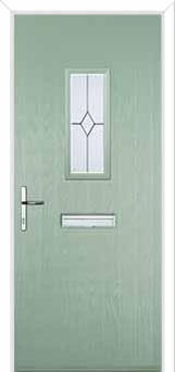 1 Square Classic Composite Front Door in Chartwell Green