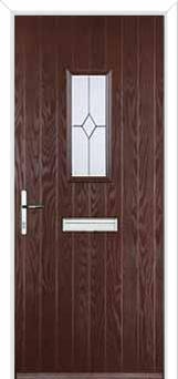 1 Square Classic Composite Front Door in Darkwood
