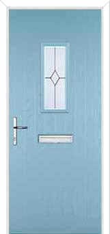 1 Square Classic Composite Front Door in Duck Egg Blue