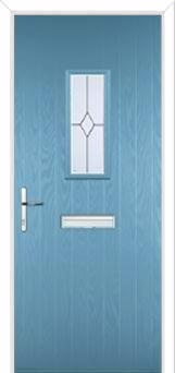 1 Square Classic Composite Front Door in Pastel Blue