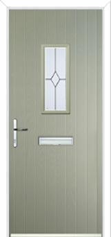 1 Square Classic Composite Front Door in Pebble Grey