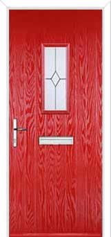 1 Square Classic Composite Front Door in Poppy Red