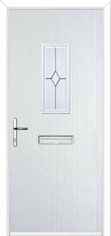 1 Square Classic Composite Front Door in White