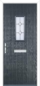 1 Square Crystal Diamond Composite Front Door in Anthracite Grey