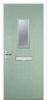 1 Square Composite Front Door in Chartwell Green