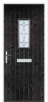 1 Square Clarity Composite Front Door in Black Brown