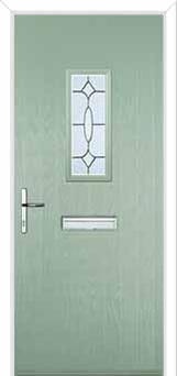 1 Square Clarity Composite Front Door in Chartwell Green