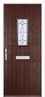 1 Square Clarity Composite Front Door in Darkwood