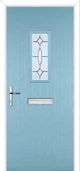 1 Square Clarity Composite Front Door in Duck Egg Blue
