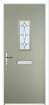1 Square Clarity Composite Front Door in Pebble Grey
