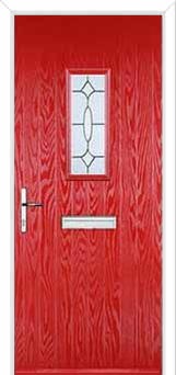 1 Square Clarity Composite Front Door in Poppy Red