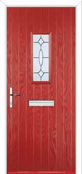 1 Square Clarity Composite Front Door in Red