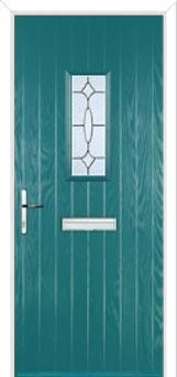 1 Square Clarity Composite Front Door in Turquoise Blue