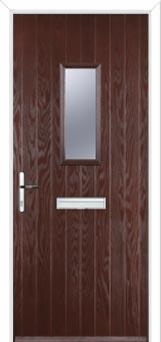 1 Square Composite Front Door in Darkwood