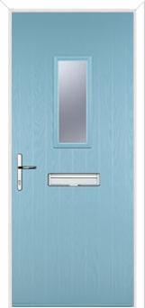 1 Square Composite Front Door in Duck Egg Blue