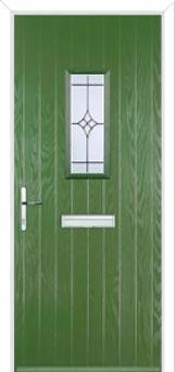 1 Square Elegance Composite Front Door in Fern Green