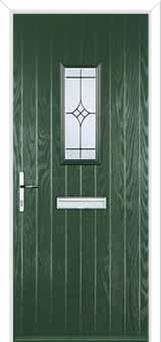 1 Square Elegance Composite Front Door in Green