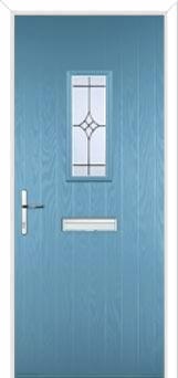 1 Square Elegance Composite Front Door in Pastel Blue