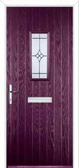 1 Square Elegance Composite Front Door in Purple Violet