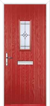 1 Square Elegance Composite Front Door in Red