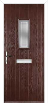 1 Square Enfield Composite Front Door in Darkwood