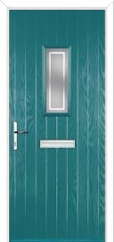 1 Square Enfield Composite Front Door in Turquoise Blue