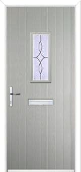 1 Square Flair Composite Front Door in Agate Grey