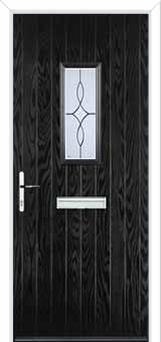 1 Square Flair Composite Front Door in Black