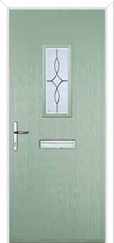 1 Square Flair Composite Front Door in Chartwell Green