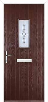 1 Square Flair Composite Front Door in Darkwood