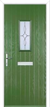 1 Square Flair Composite Front Door in Fern Green