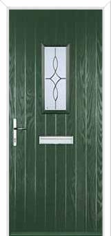 1 Square Flair Composite Front Door in Green