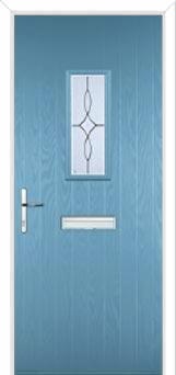 1 Square Flair Composite Front Door in Pastel Blue
