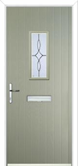 1 Square Flair Composite Front Door in Pebble Grey