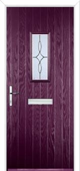 1 Square Flair Composite Front Door in Purple Violet