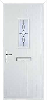 1 Square Flair Composite Front Door in White
