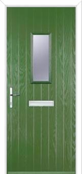 1 Square Composite Front Door in Fern Green