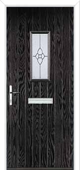 1 Square Finesse Composite Front Door in Black Brown