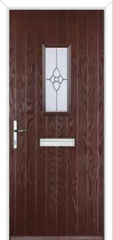 1 Square Finesse Composite Front Door in Darkwood