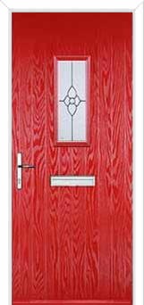 1 Square Finesse Composite Front Door in Poppy Red