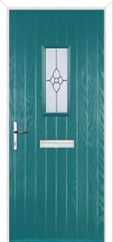 1 Square Finesse Composite Front Door in Turquoise Blue